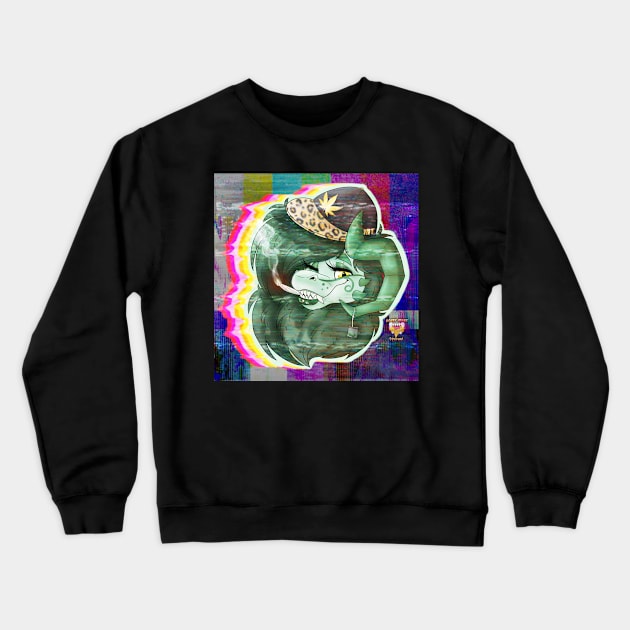 Glitchy Bitchy Crewneck Sweatshirt by HoneyHeartStudios